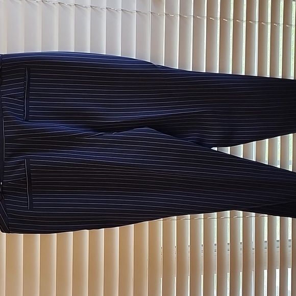 Chico's  Blue White Striped Pants Sz 3 XL Stretch Cropped - Picture 7 of 10